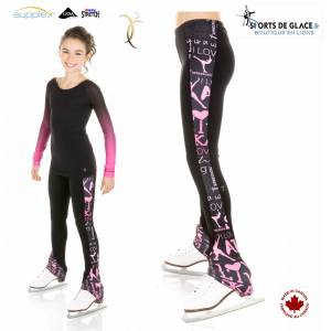 Legging De Patinage Sk Noir Et Rose Sports De Glace France