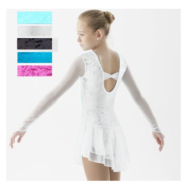 Robe de patinage artistique blanche pour filles, vêtements de