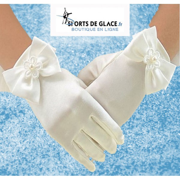 white satin gloves