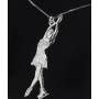 sagester silver chain with ice skater pendant