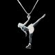 sagester silver sterling skate necklace